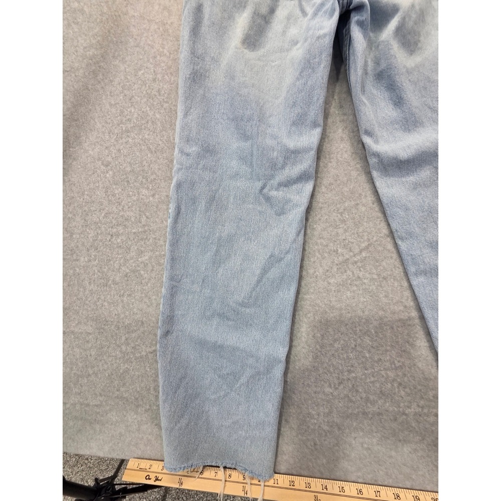 &Denim Wide Leg Ultra High Waist Light Wash Raw Hem Jeans Womens Size 2 - Picture 11 of 15